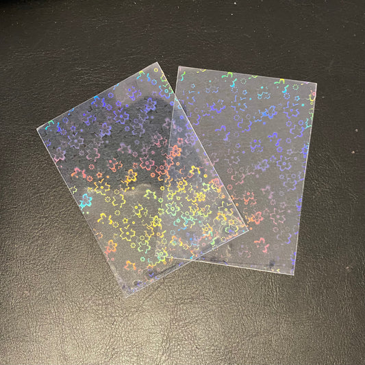 Holographische Kartenhüllen Flower 50 Stück